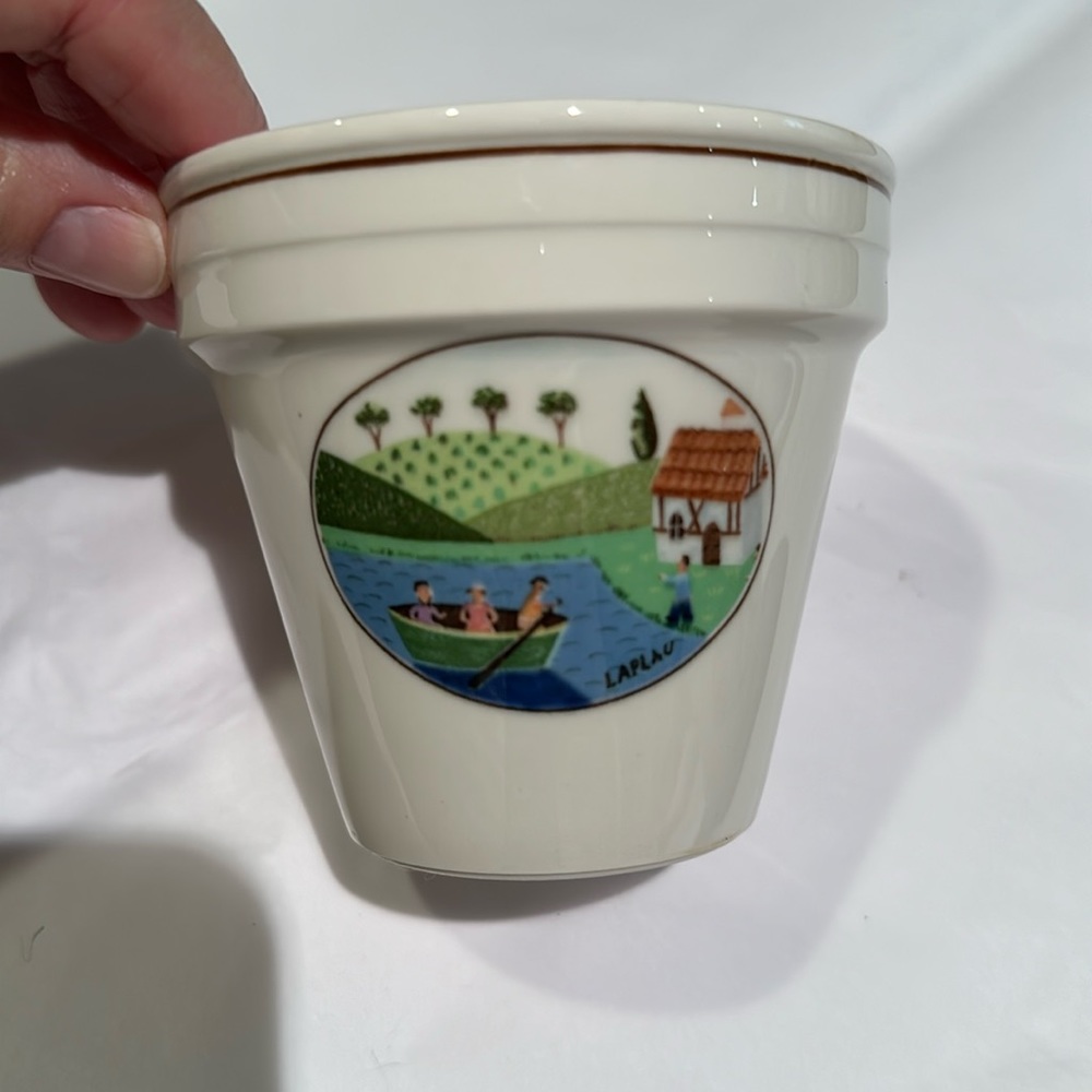 Vintage Laplau Ceramic Mini Flower Pot set of 2 - Picture 2 of 5